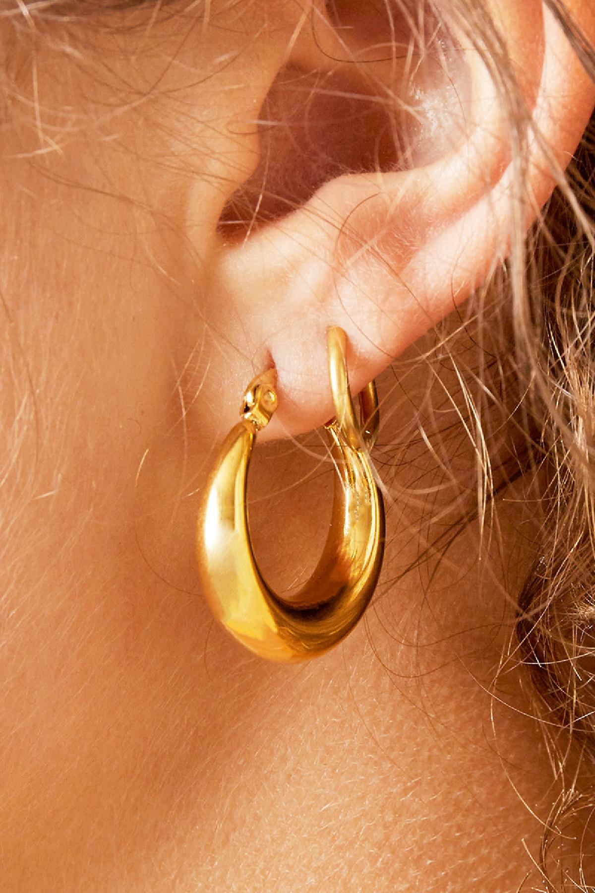 MODERN ARCHED OORBELLEN ZILVER