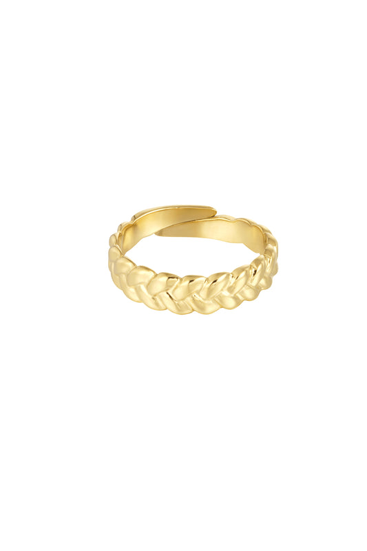 THICKLY BRAIDED RING GOUD