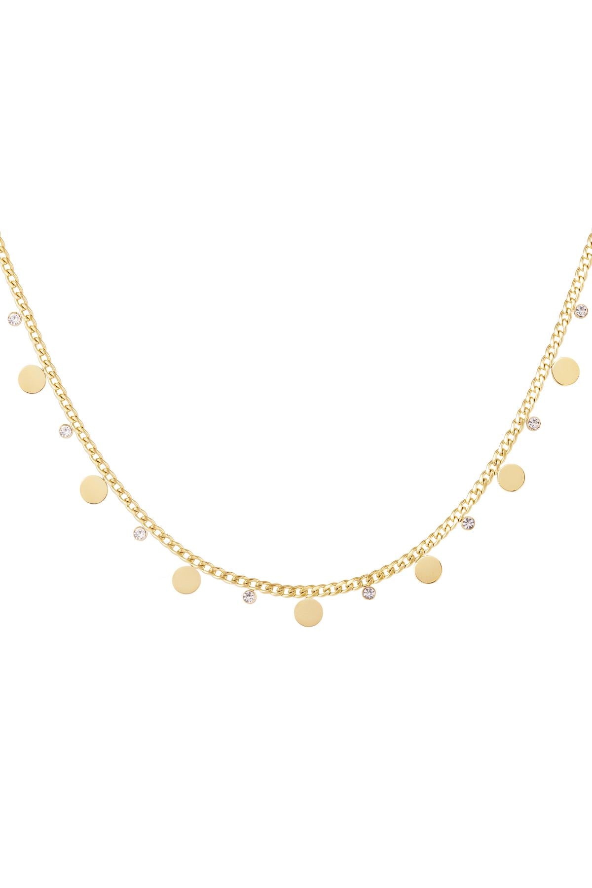 CIRCLES AND RHINESTONES KETTING GOUD