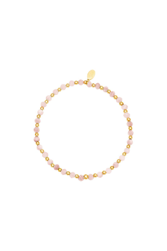 BEAD BRACELET PINK/GOLD