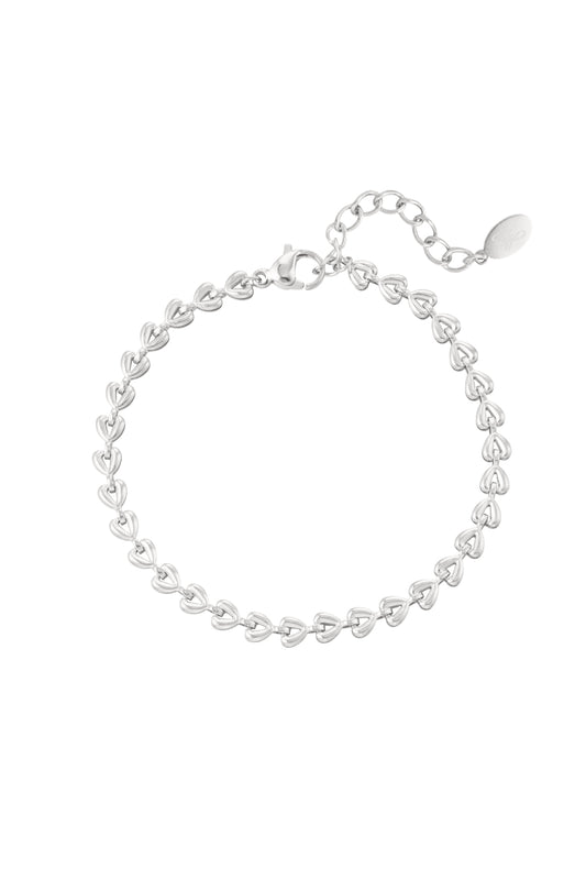 LINKED HEARTS ARMBAND ZILVER