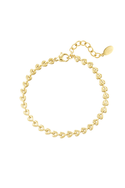 LINKED HEARTS ARMBAND GOUD